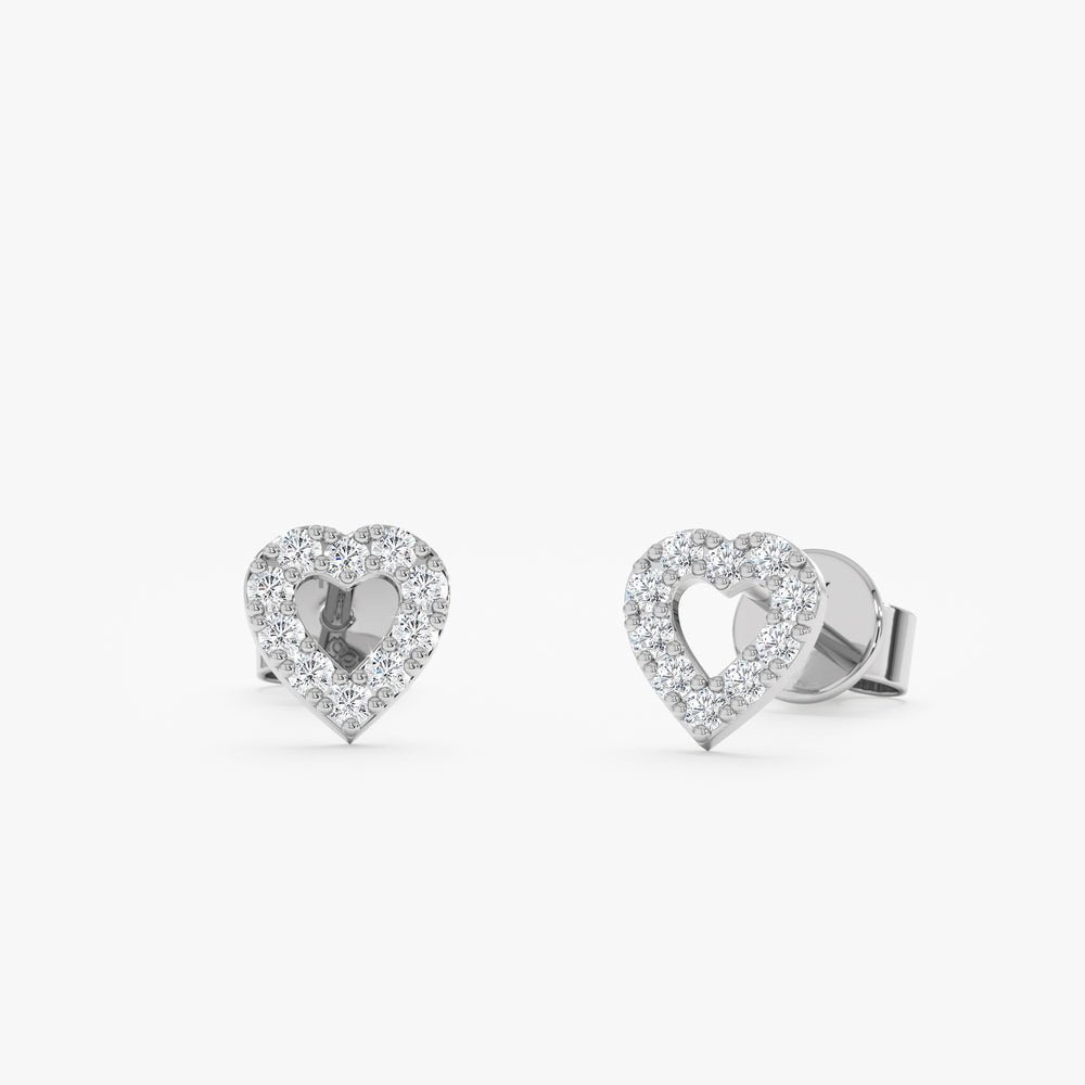 Heart Outline Diamond Studs