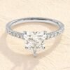Heart-shaped 4ct diamond engagement ring with gold plating