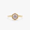 925 Sterling Silver Hexagon Labradorite Ring