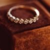 Pave-set ring with 0.35 carat weight and subtle sparkle
