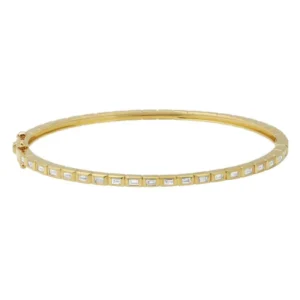 Horizontal Baguette Diamond Bangle
