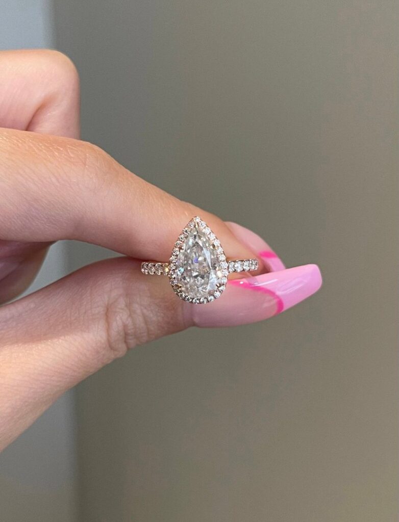Ice Pear Engagement Ring 925 Sterling Silver
