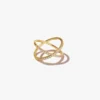Modern ring with a simple cross-over silhouette