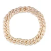 Large diamond chain link bracelet with bold wide silhouette