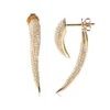 Large diamond horn earrings with a bold horn-shaped silhouette