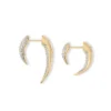 Horn-shaped earrings measuring 1 inch in length
