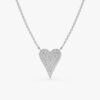 Large Elongated Paved Diamond Heart Necklace - Image 2