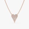 Large Elongated Paved Diamond Heart Necklace - Image 3