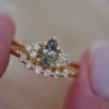 Light Green Montana Sapphire Engagement Ring - Image 2