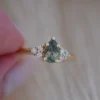 Light Green Montana Sapphire Engagement Ring - Image 5