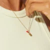 Lipstick necklace with a bold, playful shape