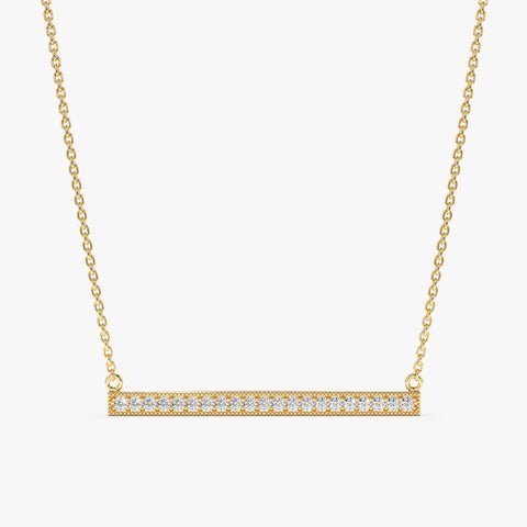 Long Diamond Bar Necklace