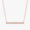 Long diamond bar necklace with a clean vertical bar silhouette