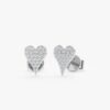 Long Diamond Heart Studs - Image 2