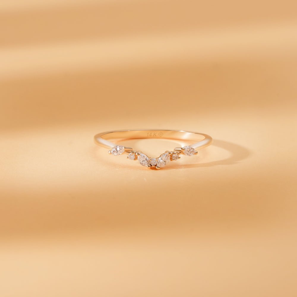 Marquise and Round Diamond Nesting Ring - Image 4