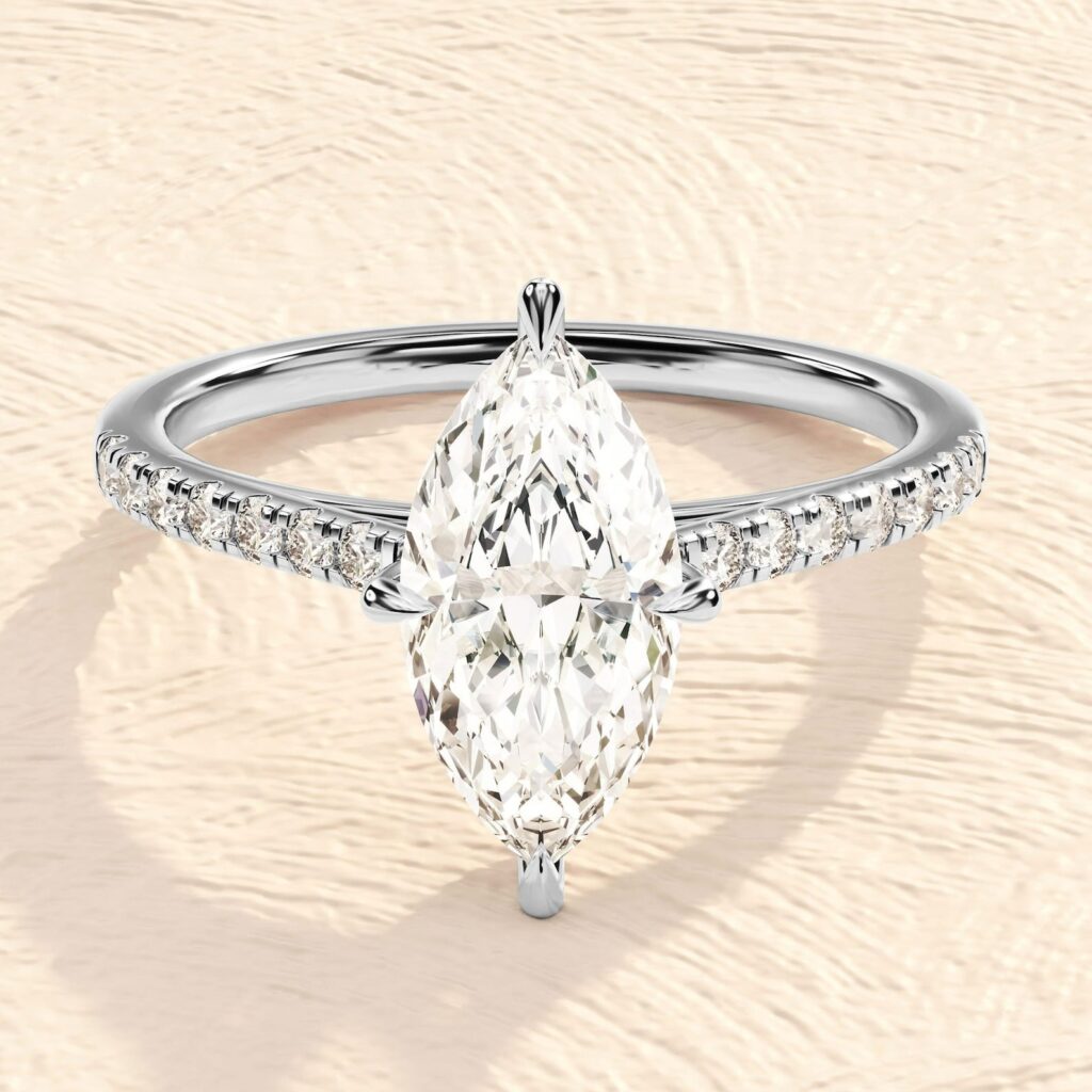 Marquise Cut 2ct 925 Sterling Silver Diamond Engagement Ring
