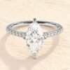 Marquise Cut 3ct 925 Sterling Silver Diamond Engagement Ring