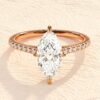 Marquise Cut 3ct 925 Sterling Silver Diamond Engagement Ring - Image 3
