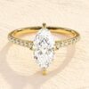 Marquise Cut 3ct 925 Sterling Silver Diamond Engagement Ring - Image 4