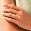 Marquise cut ring featuring a prong-set 4-carat CZ diamond