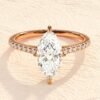 Marquise Cut 925 Sterling Silver Diamond Engagement Ring - Image 3