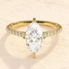 Marquise Cut 925 Sterling Silver Diamond Engagement Ring - Image 4
