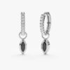 Marquise Diamond Charm Huggies - Image 2