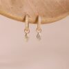 Marquise Diamond Charm Huggies - Image 5