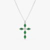 Marquise Emerald Cross Necklace - Image 2