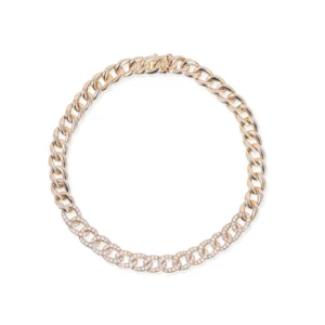 Medium Half Diamond Chain Link Bracelet