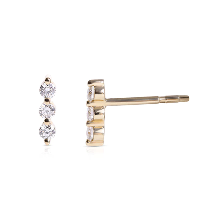 Mia Triple Diamond Bar Earrings