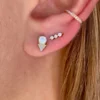 Mia Triple Diamond Bar earrings in 925 sterling silver with thick gold plating