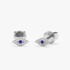 Mini Diamond Blue Sapphire Eye Studs - Image 2