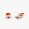 Mini Diamond Blue Sapphire Eye Studs - Image 3