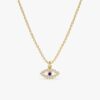 Mini Diamond Sapphire Eye Necklace