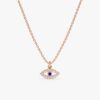 Mini Diamond Sapphire Eye Necklace - Image 5