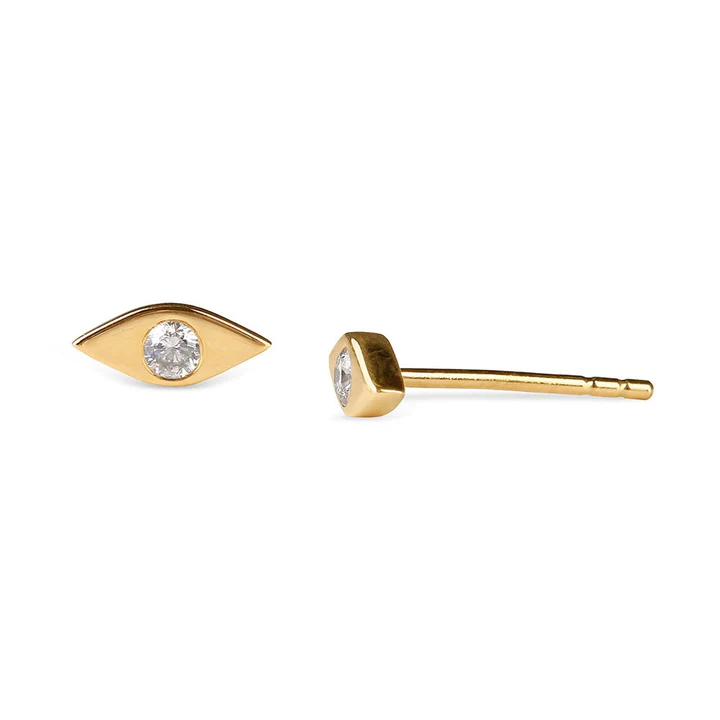 Mini Evil Eye Studs With Diamonds