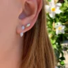 Gold-plated sterling silver evil eye studs with pave CZ diamonds