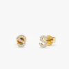 Mini Initial Diamond Stud Earrings