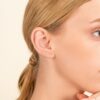 Mini Initial Diamond Stud Earrings - Image 3