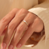 Minimalist marquise diamond engagement ring in 925 sterling silver