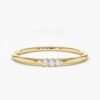 Minimalist sterling silver ring with three round CZ stones
