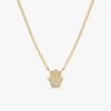 Minimalistic 925 Sterling Silver Diamond Hamsa Necklace