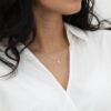 Minimalistic 925 Sterling Silver Diamond Hamsa Necklace - Image 4