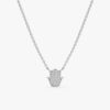 Minimalistic 925 Sterling Silver Diamond Hamsa Necklace - Image 7