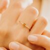 Minimalistic Baguette Cut Citrine Ring - Image 4