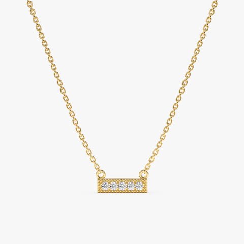 Minimalistic Design Diamond Bar Necklace
