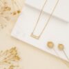 Minimalistic Design Diamond Bar Necklace - Image 4