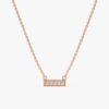 Minimalistic Design Diamond Bar Necklace - Image 5
