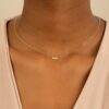 Minimalistic Design Diamond Bar Necklace - Image 6